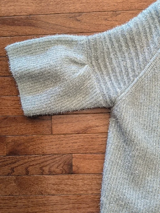 Lauren Michelle Silver Sparkle Open-Front Cardigan - Picture 5 of 5